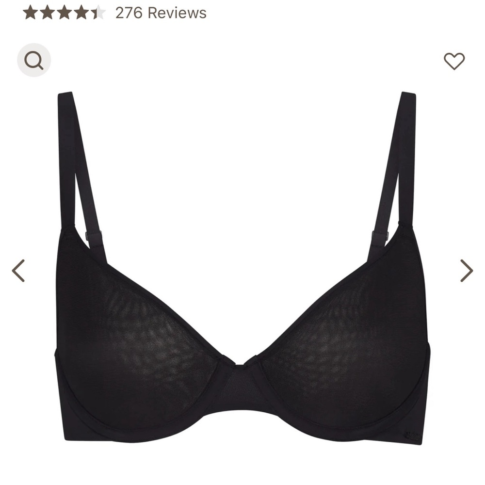 SKIMS Weightless Demi Bra 34D Onyx